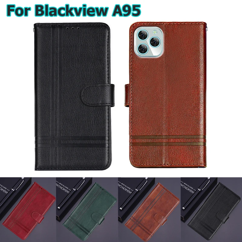 

Business Case For Carcasa Blackview A95 чехол Wallet Flip Cover de Blackview A95 A 95 Blackview Phone Case Etui with Card Pocket