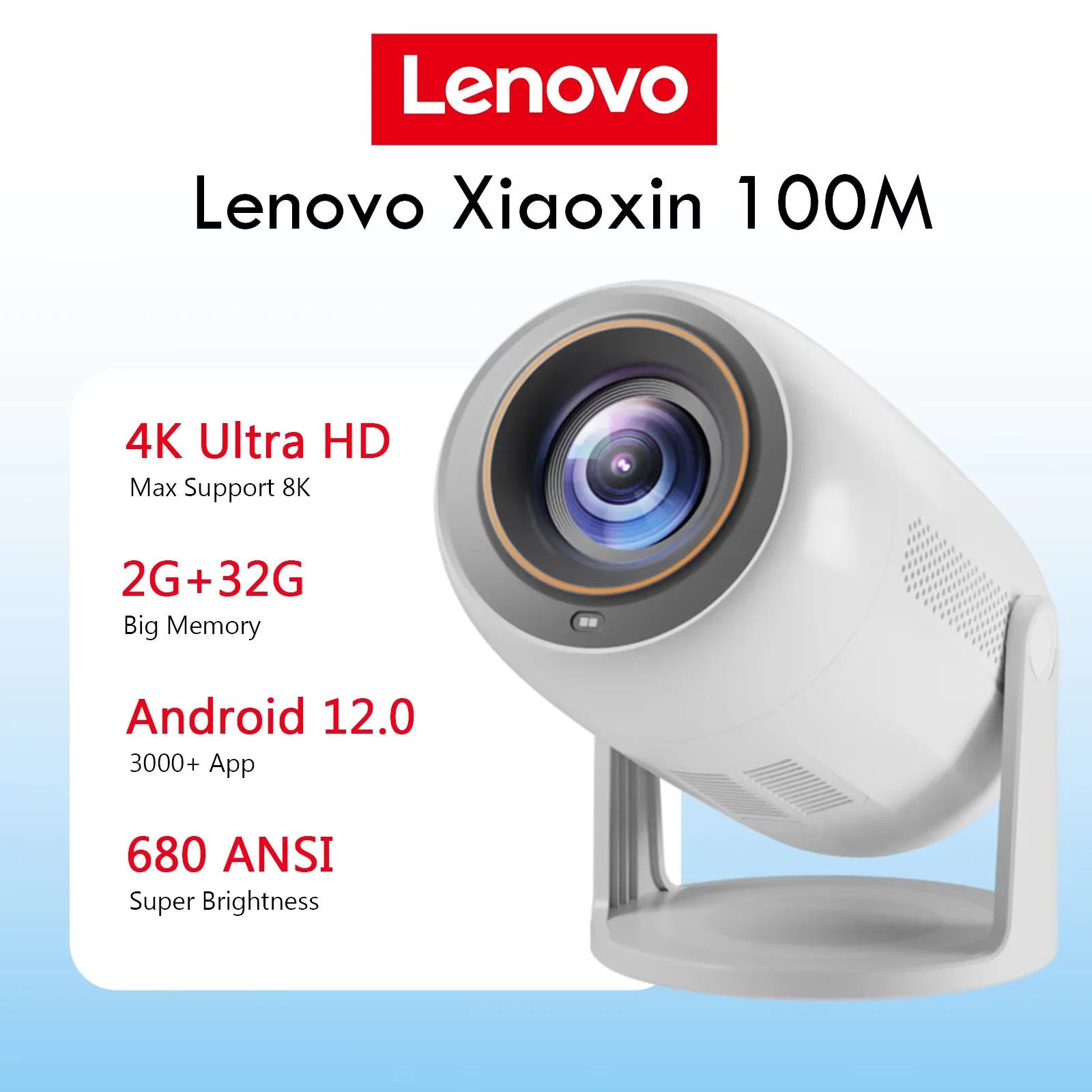 Lenovo 4K Projectors Ultra HD 100P Android WIFI6 Autofocus PK Laser Draagbare Buiten Video Film Home Theater Projector