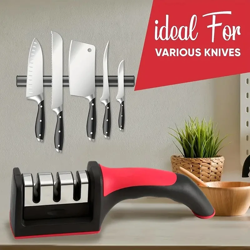 3 in 1 Knife Sharpener Household Multi-Functional Hand-Held For Professional Chefs And Home Cooks for Kitchen Countertops