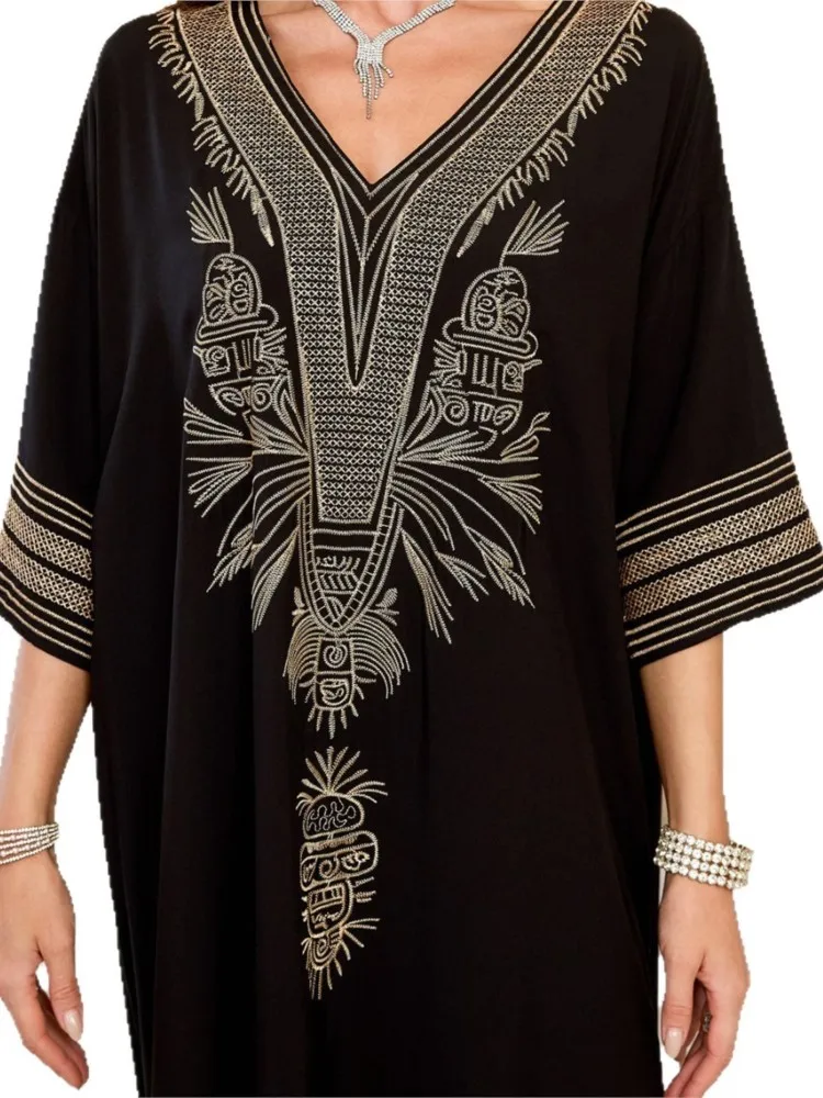 夏のカバーアップ女性水着 3/4 袖ローブ水着 2026 新しい刺繍ビーチホリデーマキシドレスカバーアップ