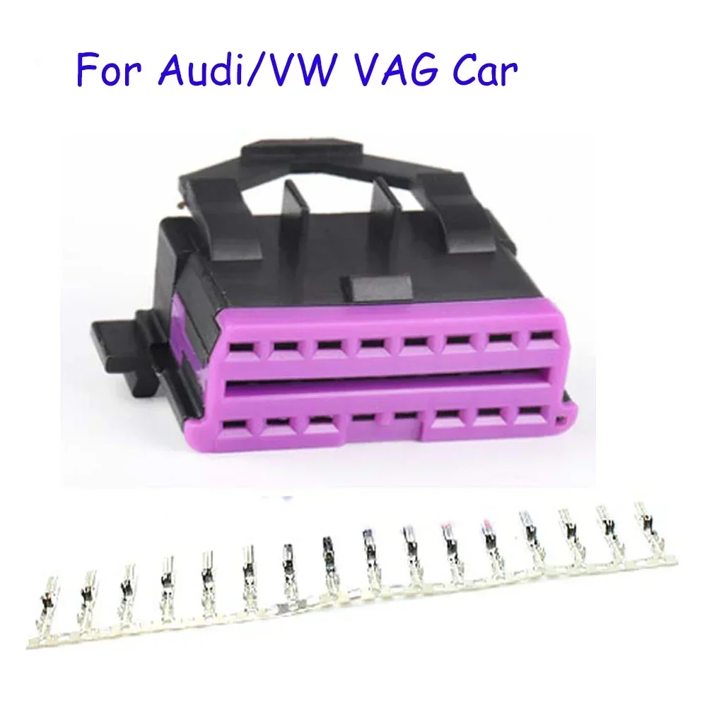 OBD Plug + Terminal + Insert OBD OBD2 Female Connector J1962f Plug OBD 2 16 PIN with Terminal Suitable for Audi/BMW/Honda/Toyota