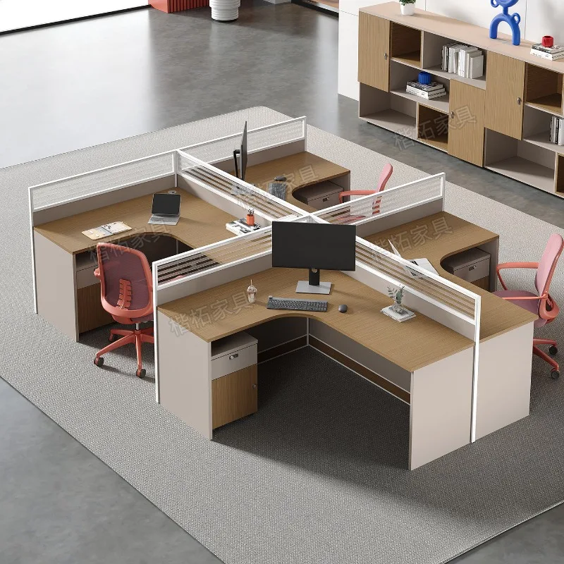 Office desk and chair combination, staff seat, simple and modern 4 four six person office, computer desk, card seat, workstation