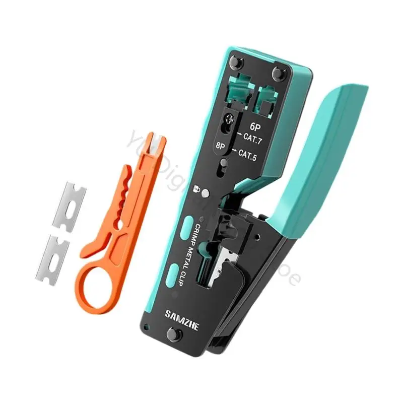 96BA Telefon- und Ethernet-Kabel-Crimpzange 8P 6P mit Drahtschneider und Öffnung zum Entfernen der Abdeckung – Detail 8