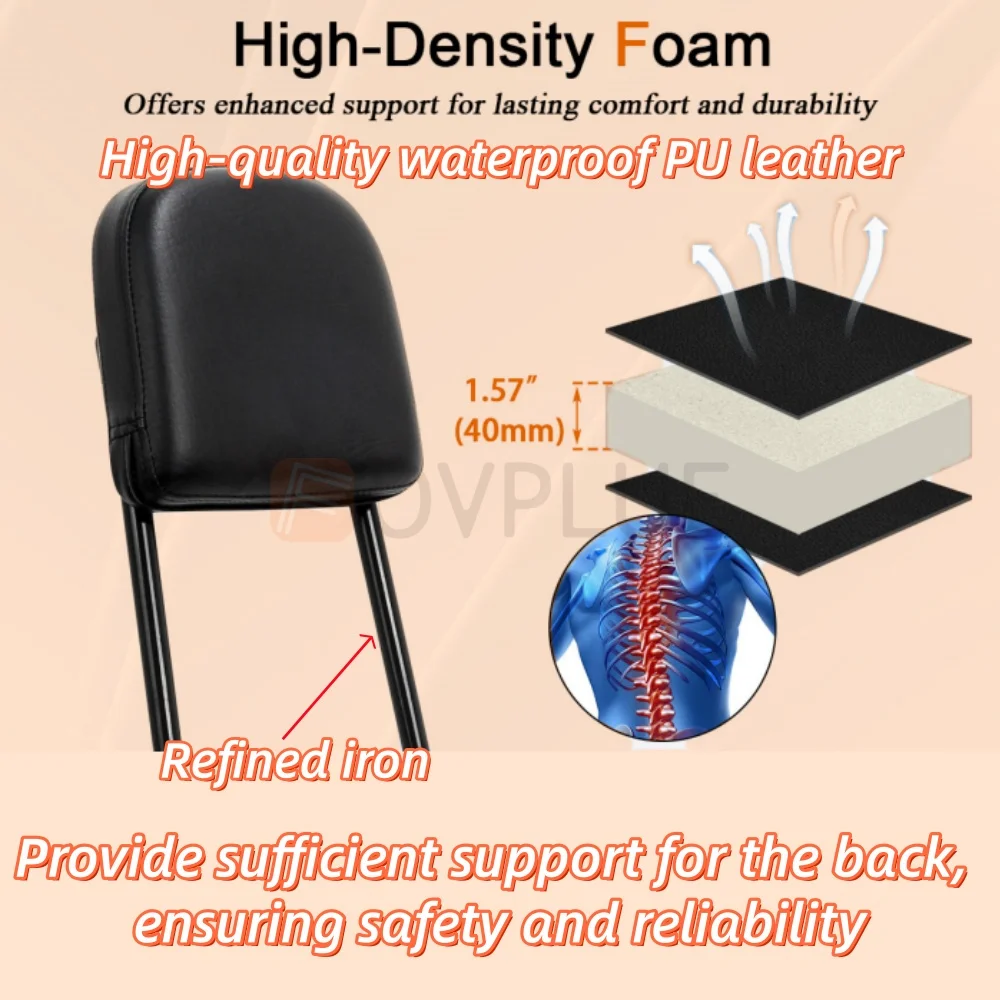 Rear Passenger Sissy Bar Upright Detachable Backrest Motorcycle For Harley Softail Slim Heritage Deluxe Street Bob 114 2018-2025