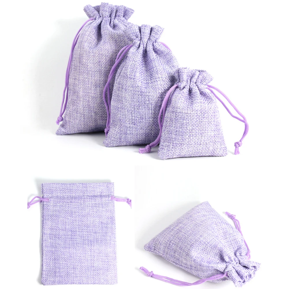 1 Pc High Quality Linen Storage Drawstring Bags Christmas Gift Package Small Pouch Home Organize Cotton Sacks