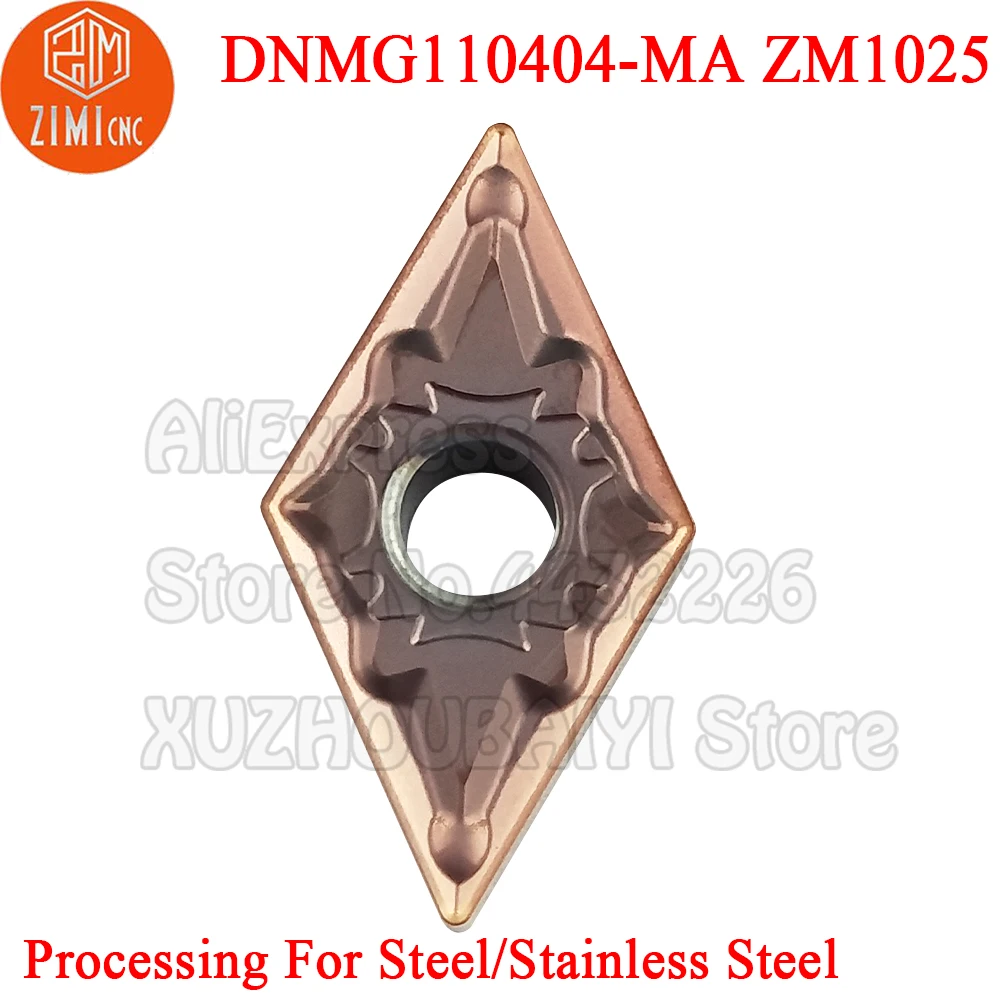 10pcs DNMG110404-MA ZM1025 DNMG110404 MA ZM1025 DNMG 110404 Carbide Inserts Turning Tools CNC Cutter Lathe Blade for Metal Steel