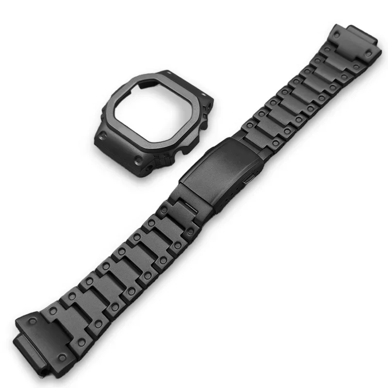 5610 5000 Titanium Case Engraved Bezel Strap for Casio 5600 Series for Dw 5600 5000 5610 Camouflage Mecha Sport Accessories