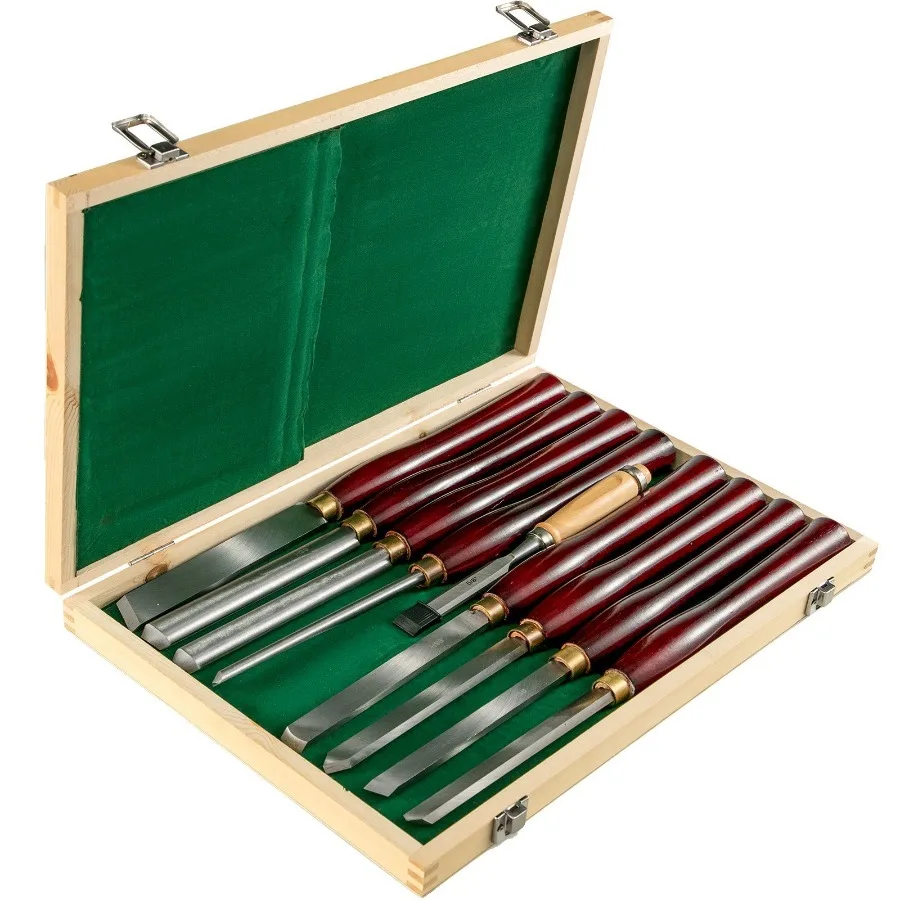 

Woodworking Lathe Chisel Set 8 Piece Set Lathe Chisel HSS Steel Blades Wood Turning Tools Wooden Case for Storage for Wood Car