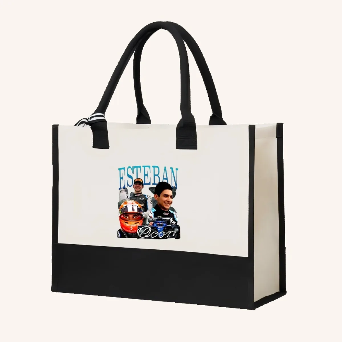 Esteban Ocon 2026 وصول جديد موضة عملية واسعة حقيبة حمل قابلة لإعادة الاستخدام نمط طباعة 2 لهجة الثقيلة حقيبة كتف كبيرة fo