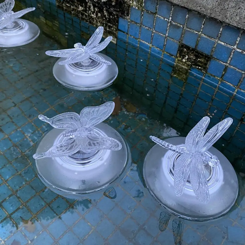 Innovative Solar Pool Light Colorful Floating Pool Light Anti-corrosion Lighting Dragonfly Water Drift Light