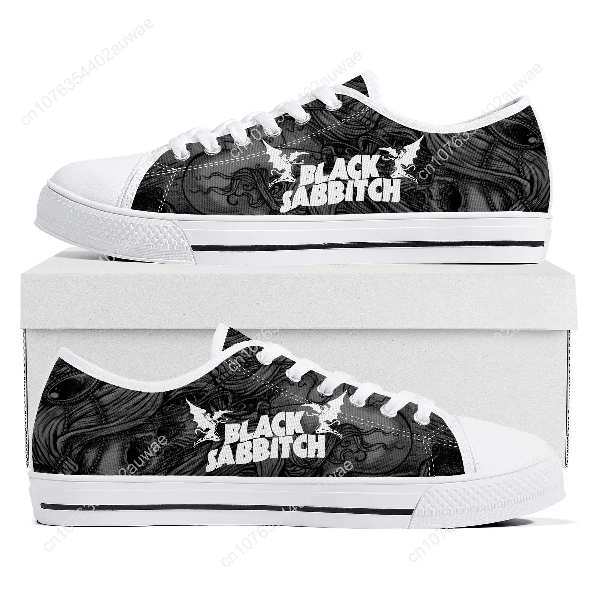 Black Heavy Metal Band Sabbath Lage Top Hoge Kwaliteit Sneakers Heren Vrouwen Tiener Canvas Sneaker Casual Paar Schoenen Custom Schoenen