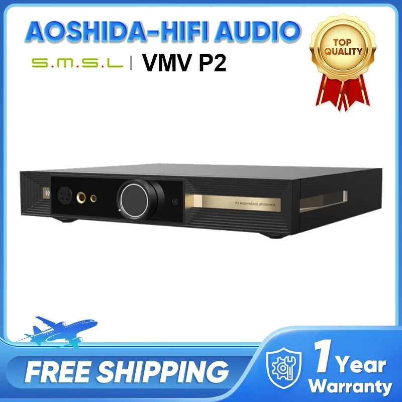 SMSL VMV P2 Kopfhörerverstärker Hochauflösender HPA-Hochleistungs-Kopfhörerverstärker Dual PU30212 Vollbalance Hi-Res-Vorverstärker SNR 133 dB