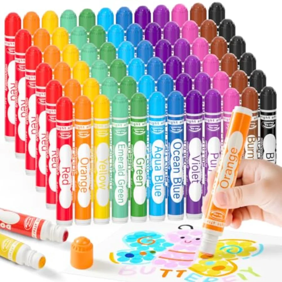 

Pack Dot Markers Colors x 5 Sets Washable Bingo Daubers Fun Art Supplies for and Preschoolers Non Toxic Water-Based