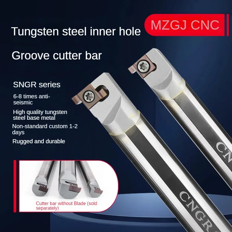 

CNGR tungsten steel inner and outer groove ,small hole, seismic resistant tool holder, hard alloy groove cutting lathe tool SNGR