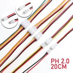 5Pair Micro JST PH 2.0 2P 3P 4P 5P 6PIN Male Female Plug Connector With Wire Cables 200mm