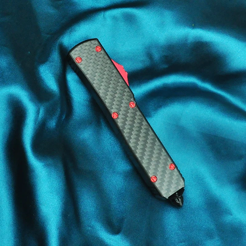 

UT85 Micro OTF Tech Knife UT Series D2 Стальное лезвие Карманный нож Алюминиевый сплав + ручка из углеродного волокна Нож для инструментов самообороны