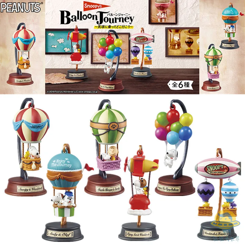 RE-MENT Snoopys Action Figures Hot Air Balloon Tour Series Blind Box Toys Collection Desktop Ornament ren's Birthday Gifts view 4