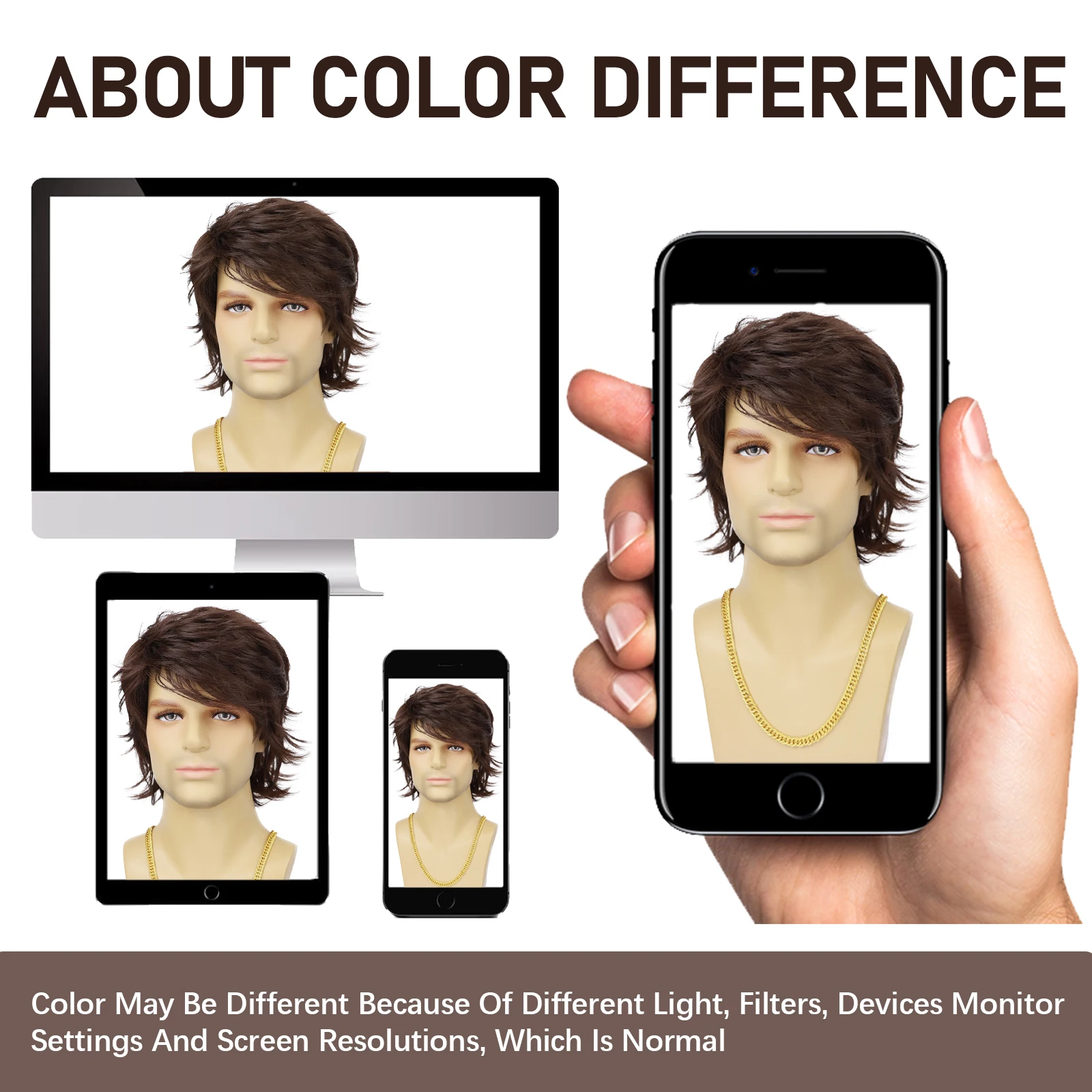 Synthetic Mens Wig Short Black Layered Heat Resistant Wigs for Male Daily Party Cosplay Costume Halloween Use image 5