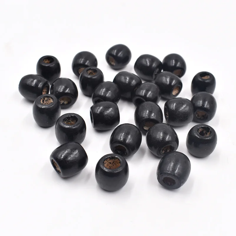 100pcs/lot 12mm Mixed Colors Large Hole Wooden Beads Making DIY Bracelet Necklace Loose Beads Jewelry Accessories