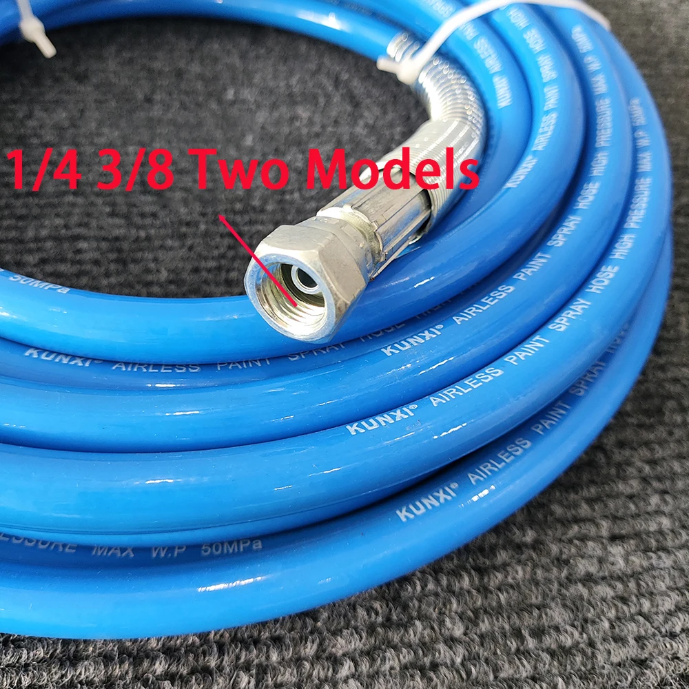 Airless Paint Spray Hose Kit Spray Gun 1/4 3/8 BSP High Pressure Double-Layer Fiber-Nylon Tube w/ 517 Tip and Tip Guard 