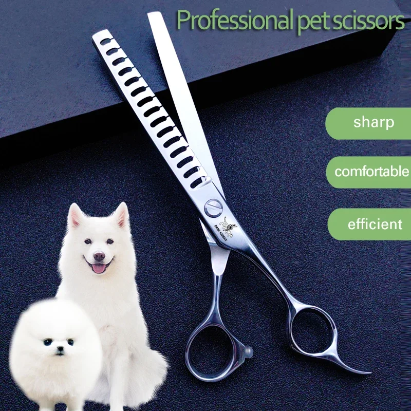 

7-inch fishbone Grooming scissors, professional pet scissors, dog beauty scissors, thinning rate of about 80%,sharp Shears