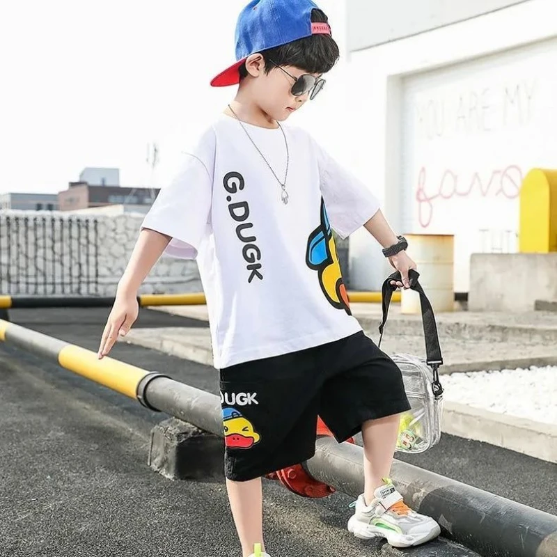 

Cotton T-shirt Cartoon Children's Fashion Boys Rash Guard Set Clothing Top Bottom Clothing From 4 Years Old Boutique Kids 7 8 12