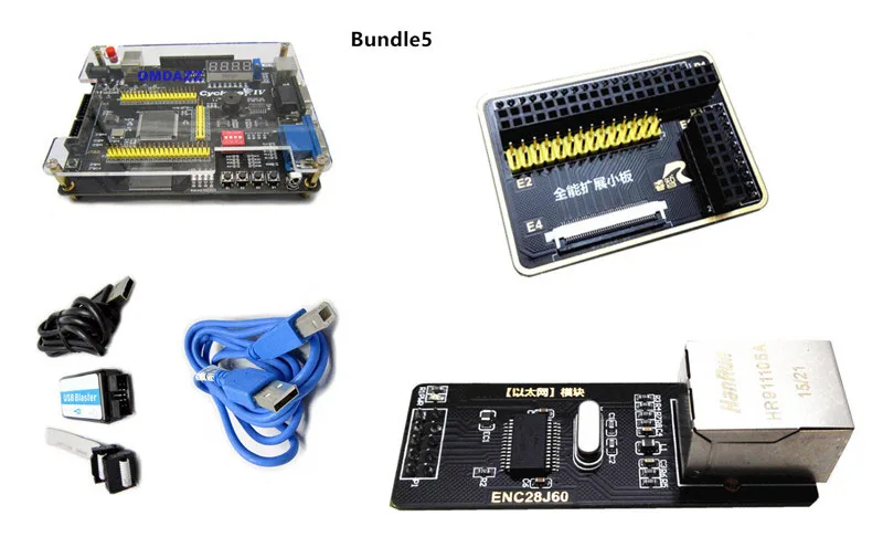 FPGA Development Board CycloneIV EP4CE6 met LCD VGA OV7670 camera en netwerkinterface, JTAG AS programmeur voor elektronica leren