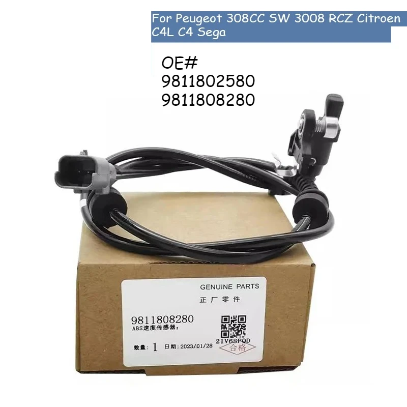 Speed Sensing Line For Peugeot 308CC SW 3008 RCZ Citroen C4L C4 Sega ABS Wheel Speed Sensor 9811802580 9811808280