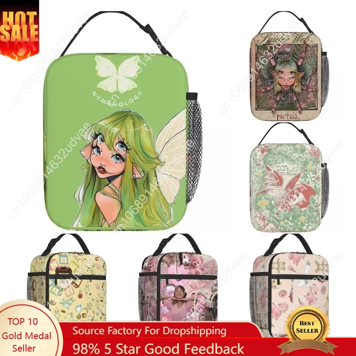 Cartoon Portals Melanie Martinez Insulated Lunch Bag Food Container Bags Reusable Cooler Thermal Lunch Box For School Office