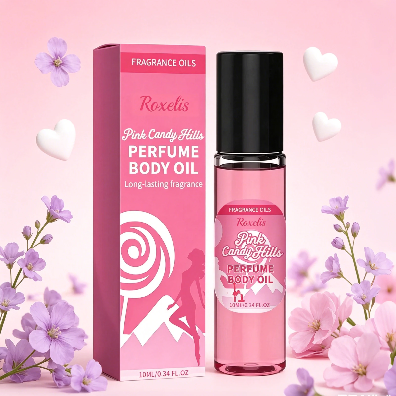 Aceite Esencial de Azúcar Rosa Roxelis 10ml, Hidrata el Cuerpo y la Piel, Deja una Ligera Fragancia, Aceite Esencial Diario Práctico