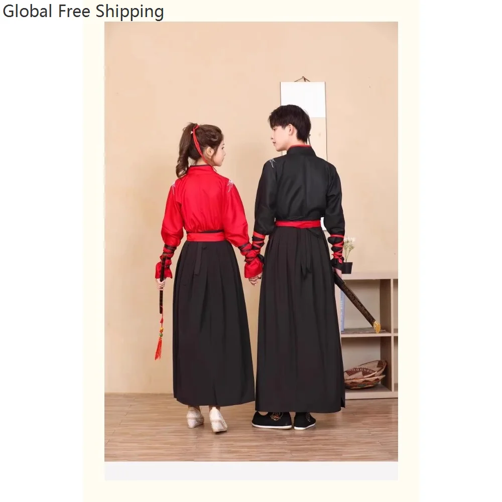 Traditionelle chinesische Hanfu-Kostüme, Rollenspiel, Ethno-Stil, Herren, Damen, Vintage-Party-Outfits, Kampfsport, Kung-Fu-Bühnenkostüm