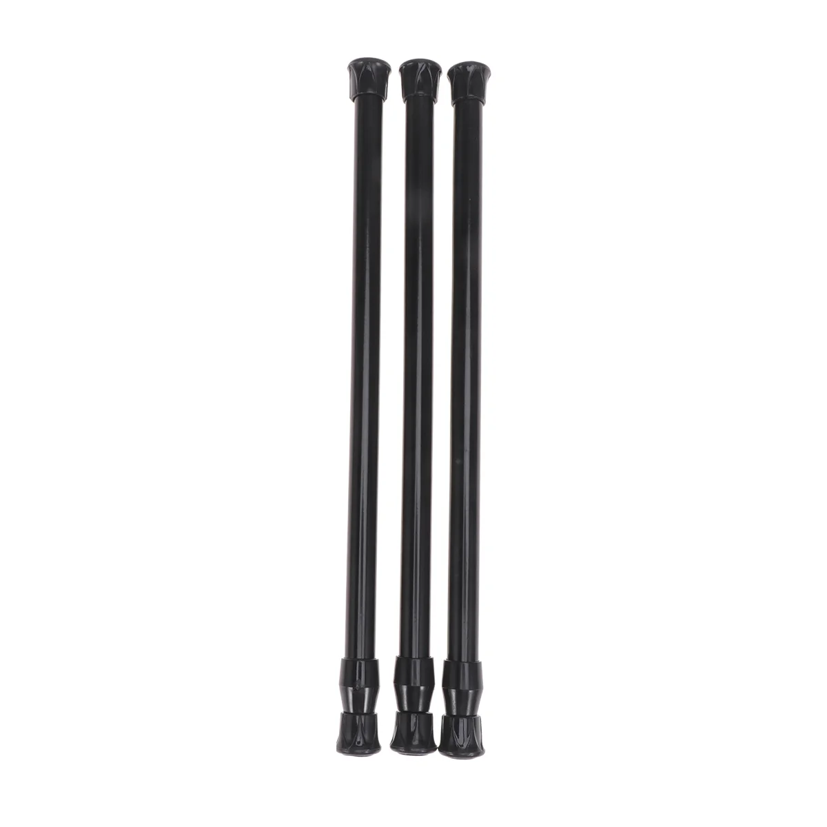 3 Pcs Tension Curtain Rods 48 to 84 Adjustable Black Multi-function Telescopic Bar