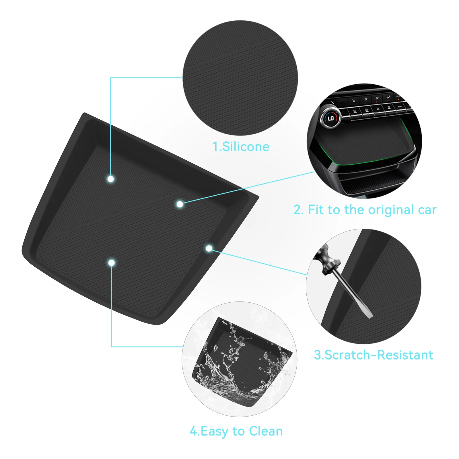 Smabee Left Drive for Chevrolet Chevy Bolt EV 2027+ Car Anti-slip Protective Mat Wireless Charging Pad Silicone Accessories view 4