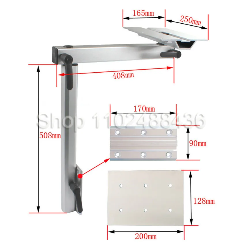 Wohnwagen-Zubehör, Tischbein aus Aluminiumlegierung, beweglich, drehbar und höhenverstellbar, für Wohnmobile, Wohnmobile