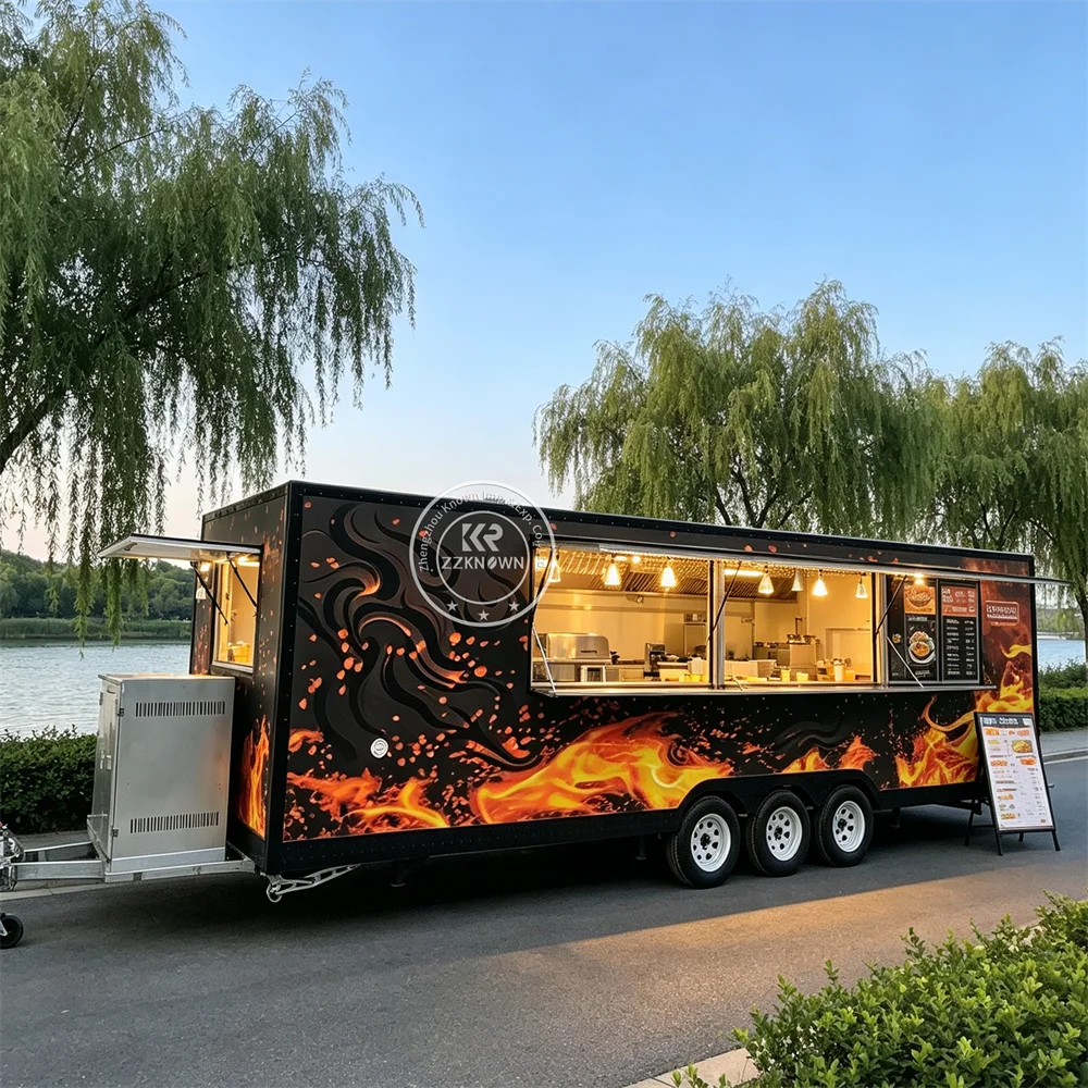Commercial Mobile Food Truck Mobile Ice Cream Juice Bar Trailer Factory Direct Kitchen Setup Food Trailer Fully Equipped