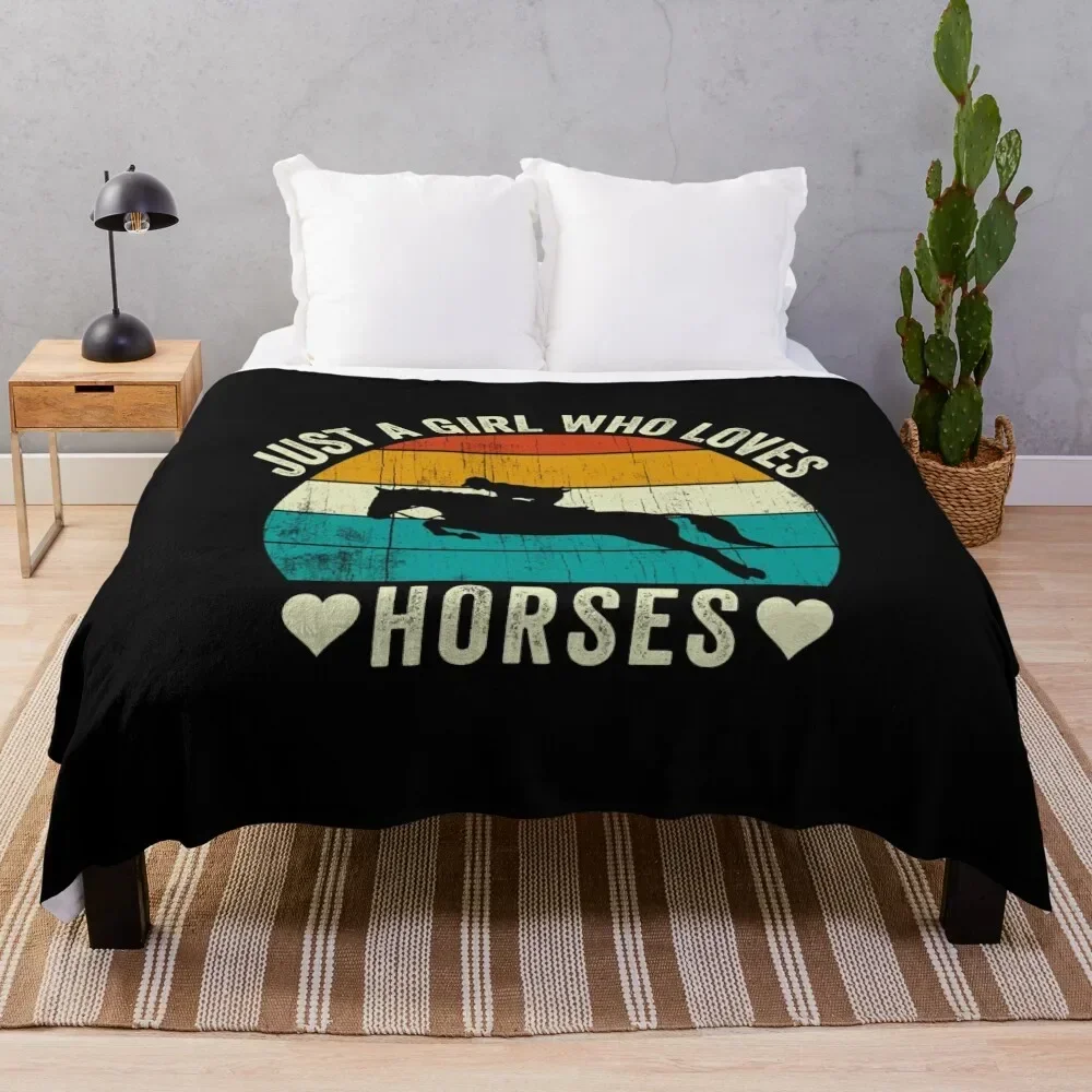 

Just A Girl Who Loves Horses Throw Blanket Moving Luxury Designer Blankets