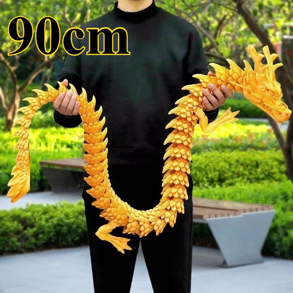 Игрушка шарнирного дракона с 3D-печатью 90 см — вращающийся дракон-дракон для детей с СДВГ, подарок на день рождения без яйца Игрушка шарнирного дракона с 3D-печатью 90 см — вращающийся дракон-дракон для детей с СДВГ, подарок на день рождения без яйца