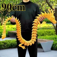 90cm 3D Printed Articulated Dragon Toy – Rotatable Fidget Gem Dragon for Kids with ADHD, Birthday Gift Without Egg