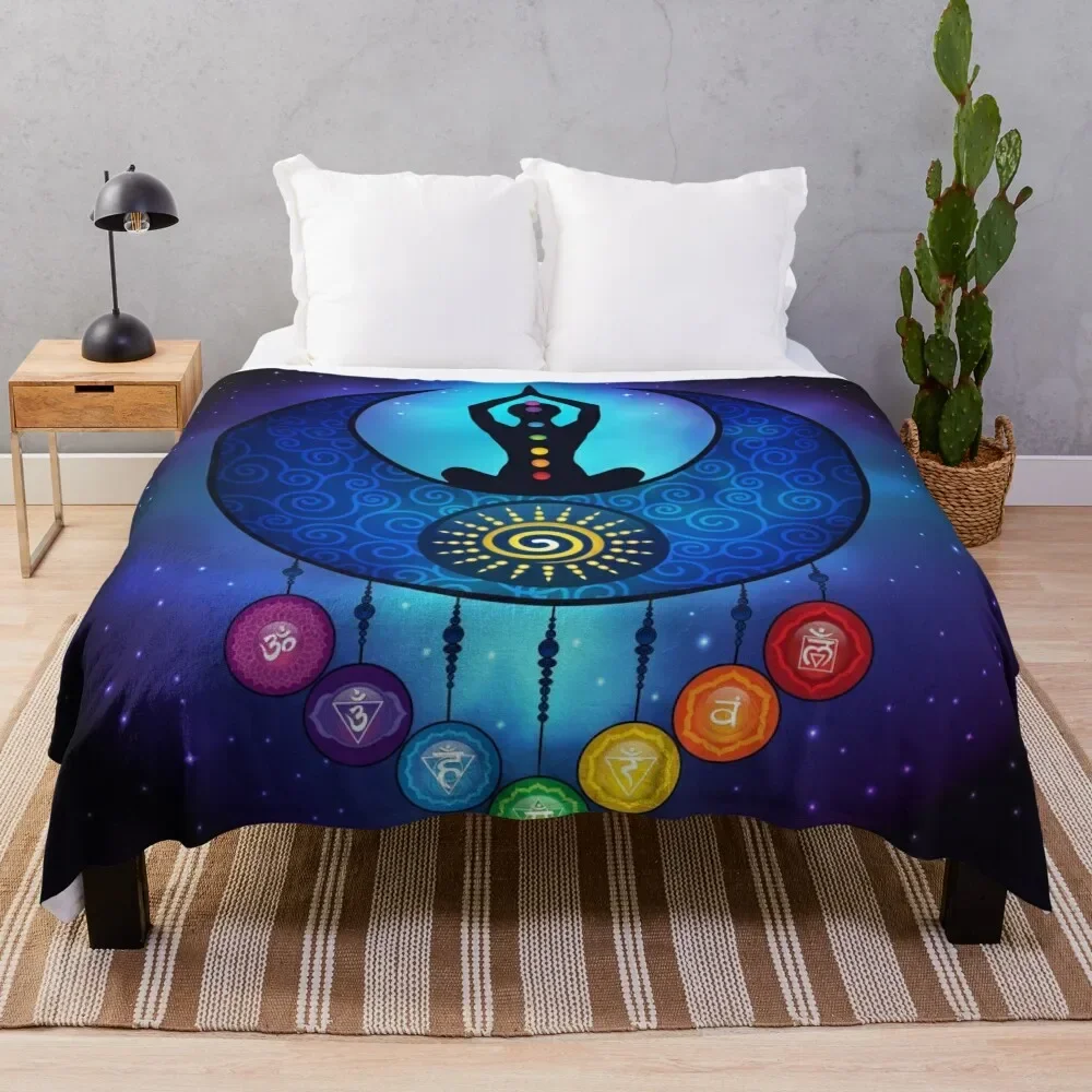 

7 Chakra Female Moon & Sun - 59 Universe Throw Blanket Thermal Decorative Sofa Blankets For Bed Hair Blankets