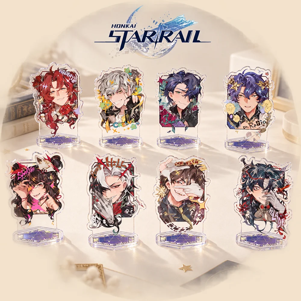 Honkai Star Rail 10cm Exquisite Art Style Characters Acrylic Stand Keychain Game Desktop Decor Fans Collectible Gift