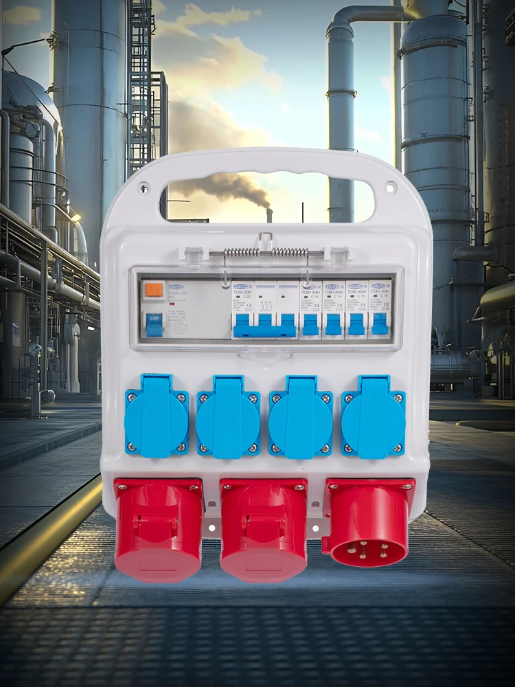 TOMZN AC400V 32A Industriële waterdichte stopcontactdoos Buiten draagbare tijdelijke bouwonderhoudsschakelaar - afbeelding 2
