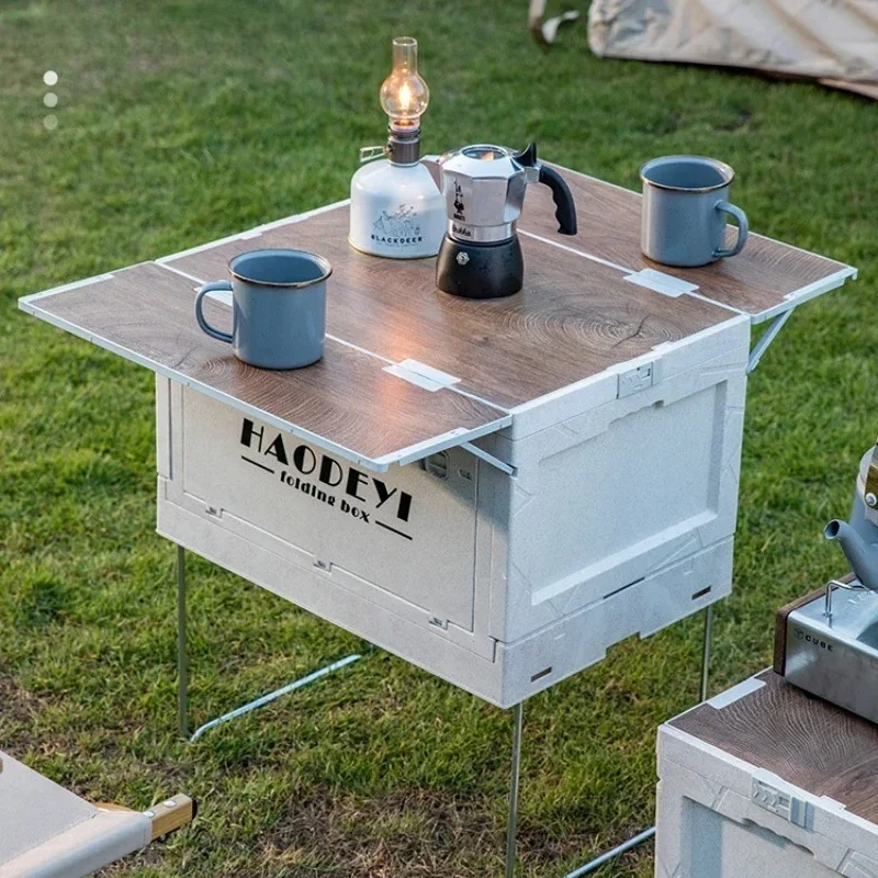 

Camping Storage Box Table Folding Camping Picnic Automobile Storage Box for Car