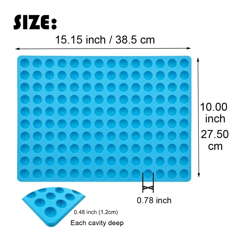 قالب الشوكولاتة 140-تجويف صغير مستدير من السيليكون قالب قطرات الشوكولاتة، قوالب حلوى حلوة شبه كرة قالب الخبز