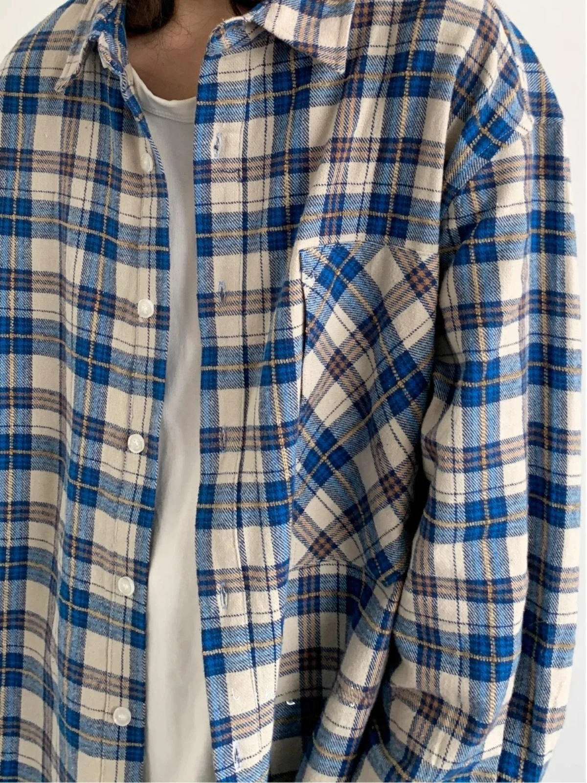 Spring 2025 New Retro Japanese Plaid Color Block Long Sleeve Casual Shirt Men's Women's College Style Couple's Shirt