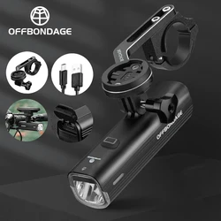 OFFBONDAGE Bike Front Light Rainproof USB Rechargeable Bicycle Light 1000LM Cycling Headlight LED 4800mAh Flashlight Bike Lamp