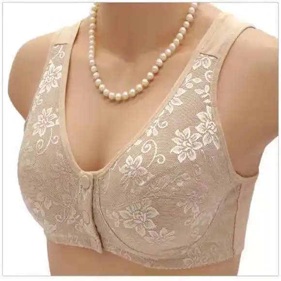 

No steel bra cotton movement sleep vest type front button large size cotton underwear wholesale W000257