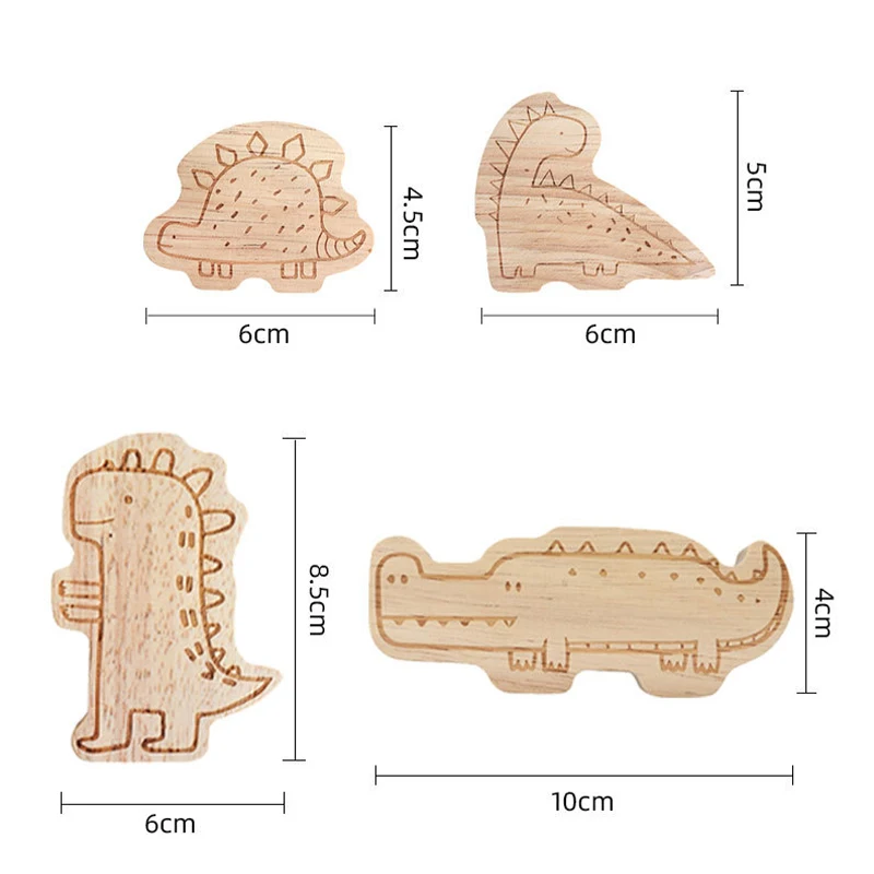 Dinosaur Wood Hook Wall Hanging Cute Children\'s Room Decoration Hook Bathroom Clothes Key Storage Rack Kitchen Home Accessories