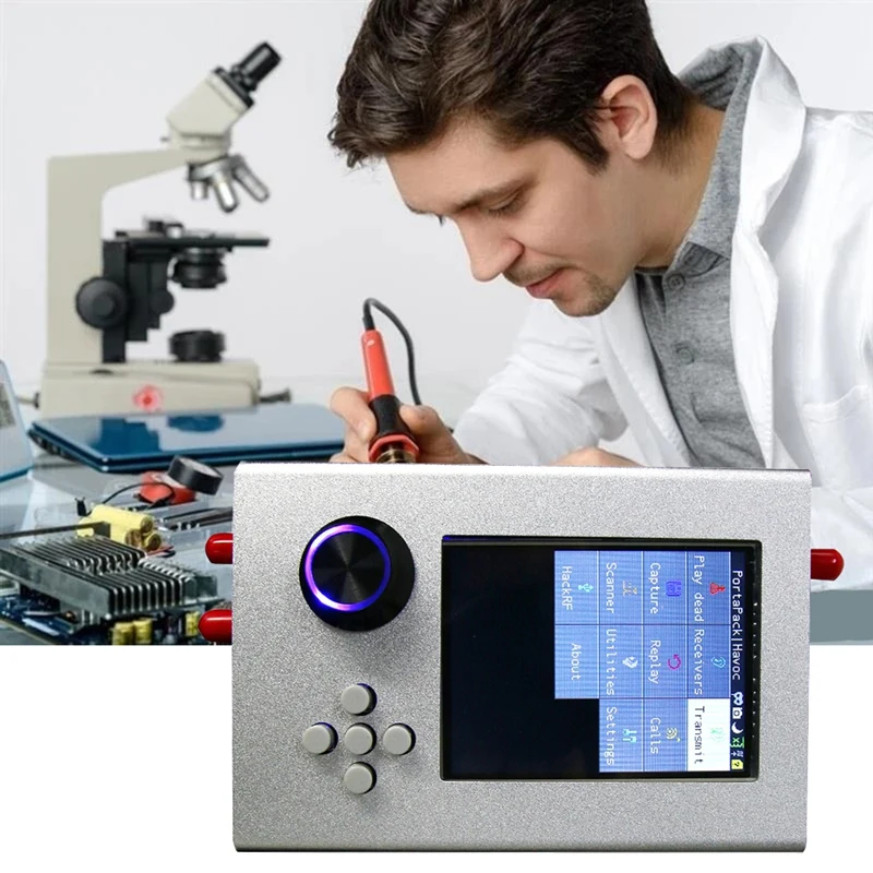 SDR Radio Transceiver untuk Hackrf One Portapack H2 + 3.2 inci TFT 240X320 layar + 5 xantena + kabel USB 1Mhz-6Ghz Radio