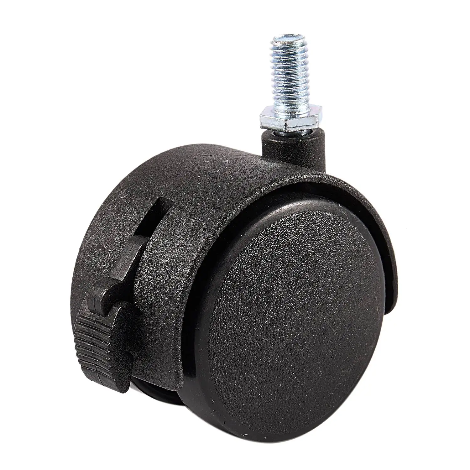 Preto Móveis Swivel Locking Caster, Parafuso Stem, 2 "Dia Roda, 8mm