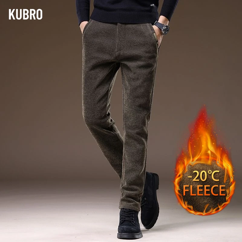 

Fall & Winter New Plush Chenille Men's Casual Pants Straight Leg Slim Pants Men Plush Men's Trousers Exercise Slacks
